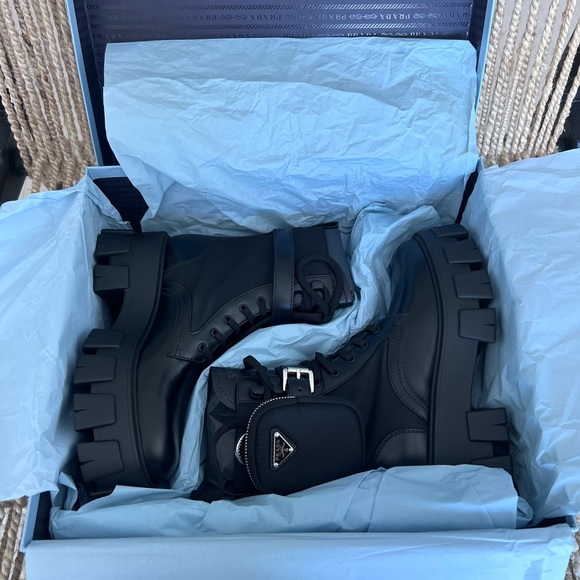 Prada monolith combat boots 36.5 NEW IN BOX - Picture 11 of 12